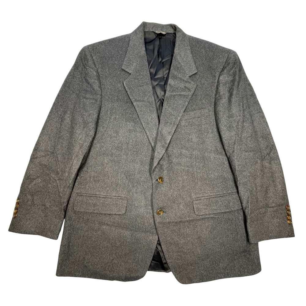 Bill Blass Gray 100% Pure Cashmere Blazer Sport Coat Mens 44R